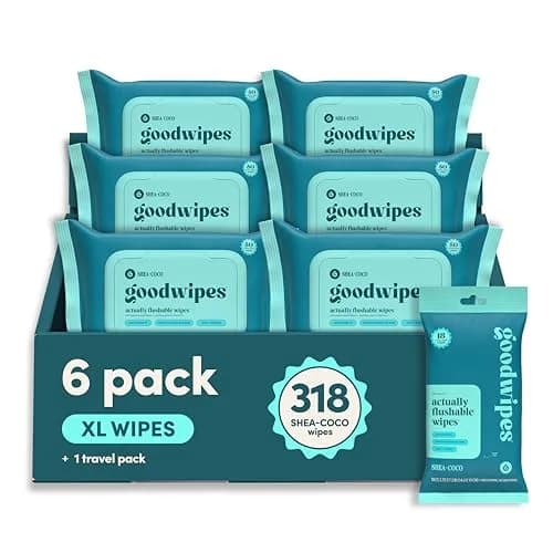 goodwipes Flushable Wipes Shea Coco 300 Count (Pack of 6) | Septic Safe & Extra Large for Superior Clean thumbnail 1