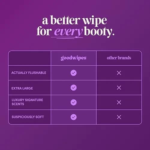 goodwipes Flushable Wipes Lavender Scent 300 Count (6 x 50 Count Packs) | Septic Safe & Biodegradable thumbnail 4