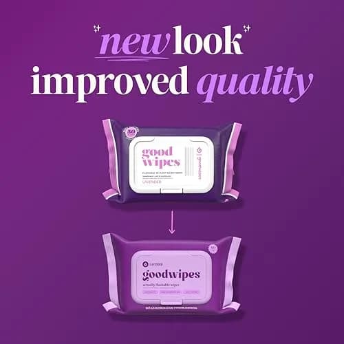 goodwipes Flushable Wipes Lavender Scent 300 Count (6 x 50 Count Packs) | Septic Safe & Biodegradable thumbnail 5