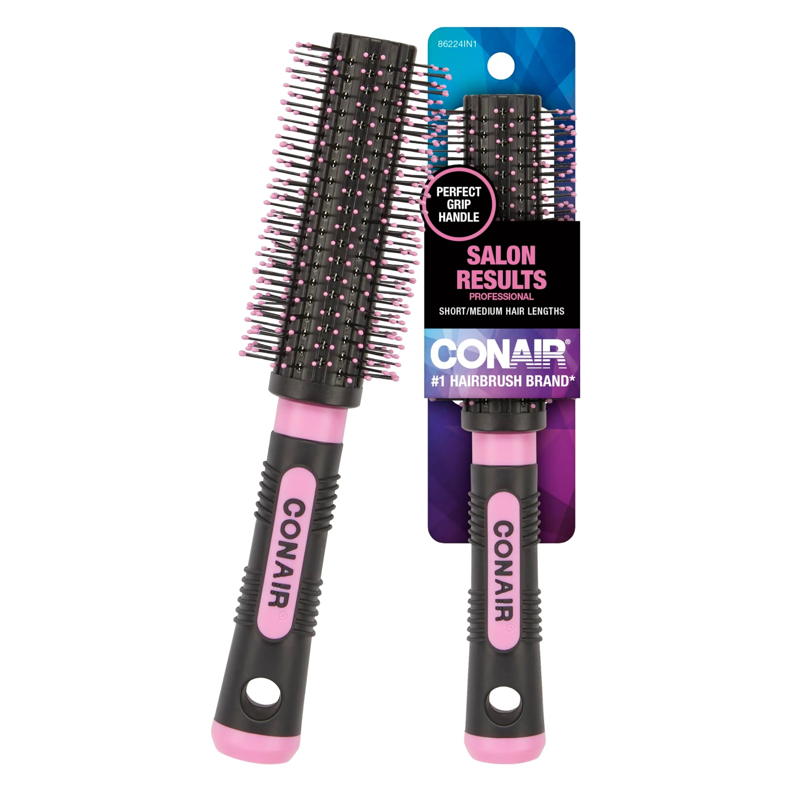 Conair Salon Results Round Hairbrush - Adds Body & Fullness - Nylon Bristles - 2.5cm (1 inch) Barrel Diameter - main product image