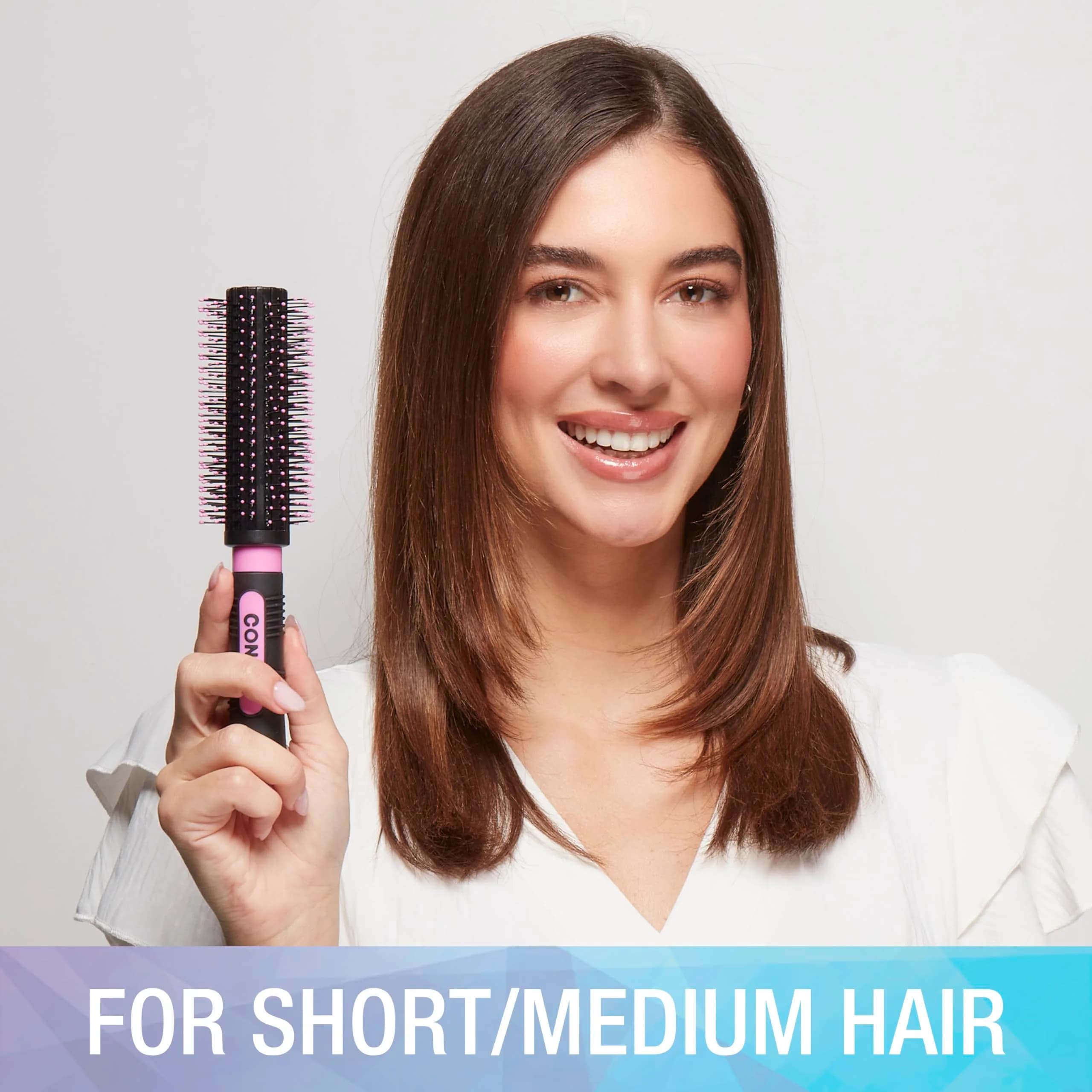 Conair Salon Results Round Hairbrush - Adds Body & Fullness - Nylon Bristles - 2.5cm (1 inch) Barrel Diameter - view 2
