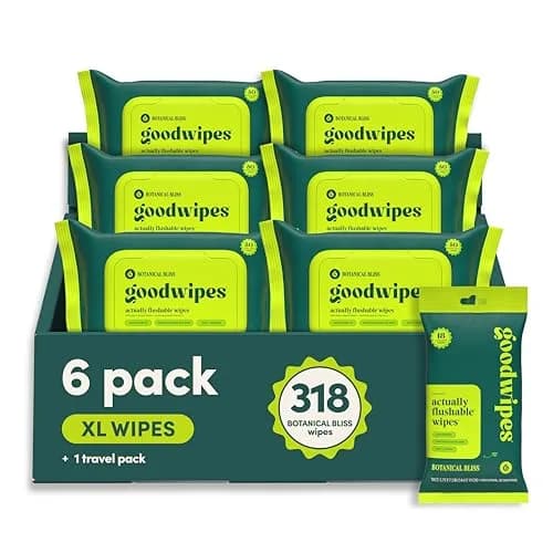 goodwipes Flushable Wipes Botanical Bliss 300 Count (6 Pack, 50 Count Each) | Septic Safe & Sewer Safe thumbnail 1