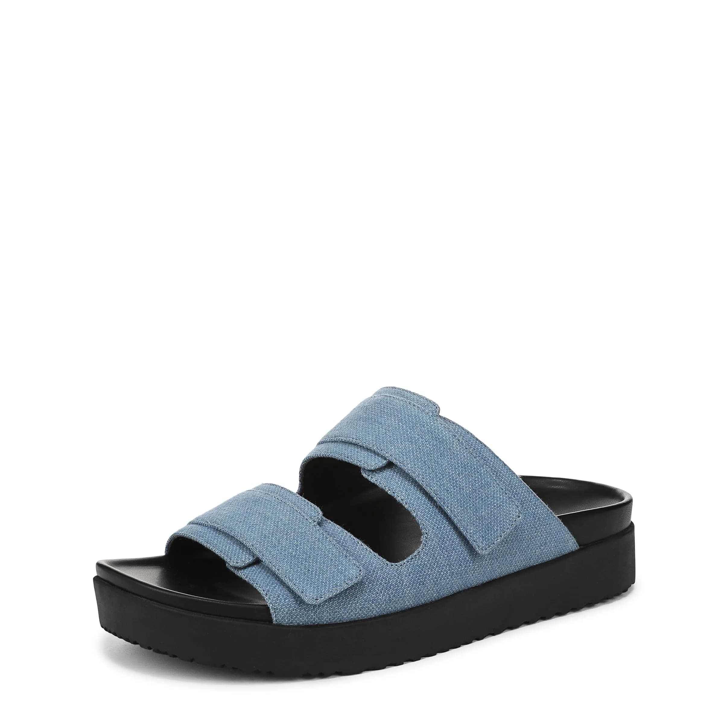 Vionic Riviera Slide Sandals Medium Denim Fabric Women's US 11 (2.27 kg / 5 lb) | APMA Accepted Arch Support — Medium Denim Fabric
