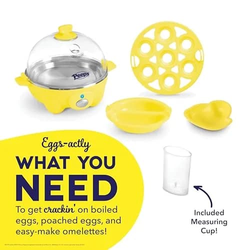 DASH PEEPS & Dash Rapid Egg Cooker Yellow | Multi-egg Boiling & Poaching Machine thumbnail 4