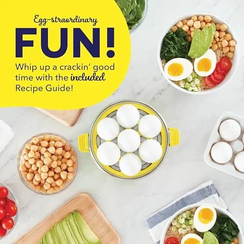 DASH PEEPS & Dash Rapid Egg Cooker Yellow | Multi-egg Boiling & Poaching Machine thumbnail 6