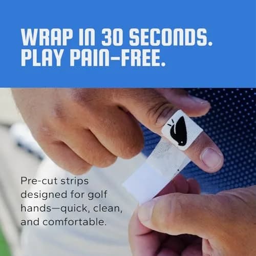 BirdieWrap Golf Sports Tape Wrap, 4-Way Stretch Athletic Tape for Hands and Fingers, Waterproof, Pre-Cut 110 Golf Finger Tape Strips thumbnail 3