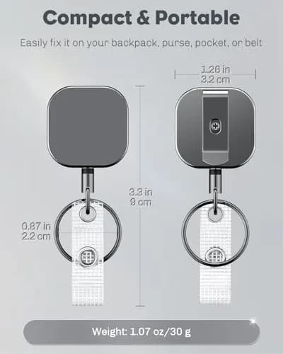 Uniclife 2 PC Retractable Badge Reel for Badge Holder | Heavy Duty Metal, 23.6 Inch Nylon Rope, All Metal Casing thumbnail 2