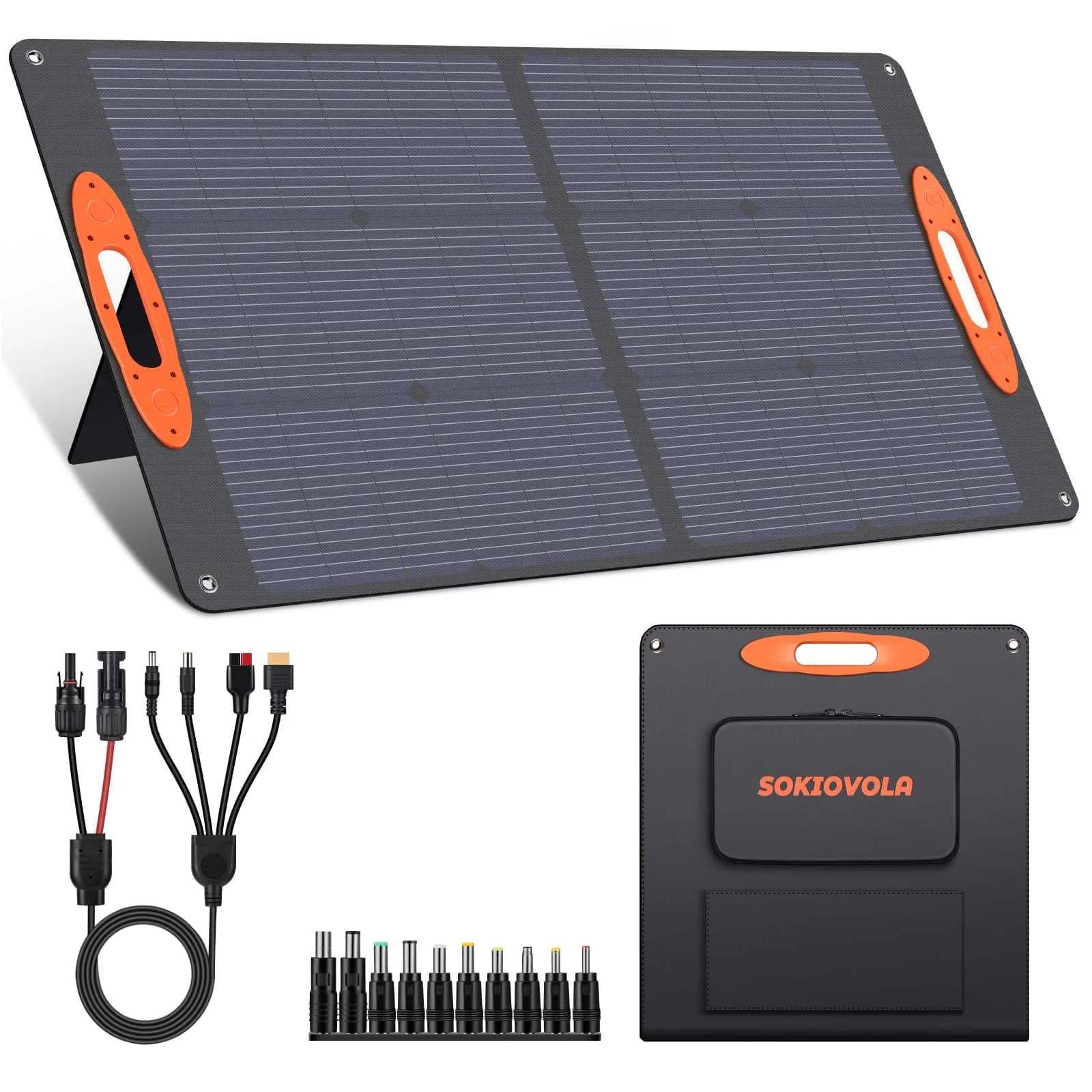 SOKIOVOLA N-Type 16BB 100W Portable Solar Panel 18V Mono ETFE Foldable Solar Panel | 25% High Efficiency IP68 Waterproof for Camping Outdoor RV Blackout - main product image