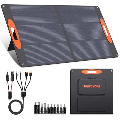 SOKIOVOLA N-Type 16BB 100W Portable Solar Panel 18V Mono ETFE Foldable Solar Panel | 25% High Efficiency IP68 Waterproof for Camping Outdoor RV Blackout thumbnail 1