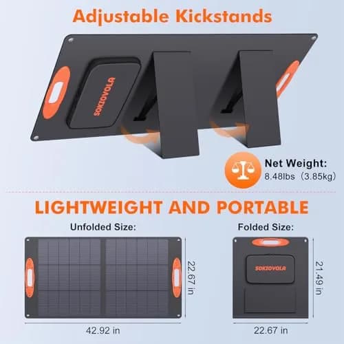 SOKIOVOLA N-Type 16BB 100W Portable Solar Panel 18V Mono ETFE Foldable Solar Panel | 25% High Efficiency IP68 Waterproof for Camping Outdoor RV Blackout thumbnail 3