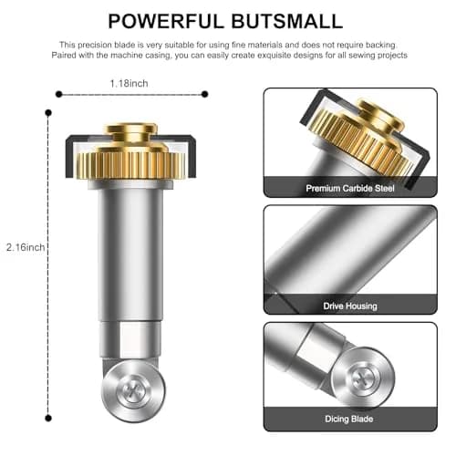 UTNVBTR Rotary Blade + Drive Housing for Maker Series Cutting Machines | Precision German Steel, Cuts Fabric & Cardstock thumbnail 2