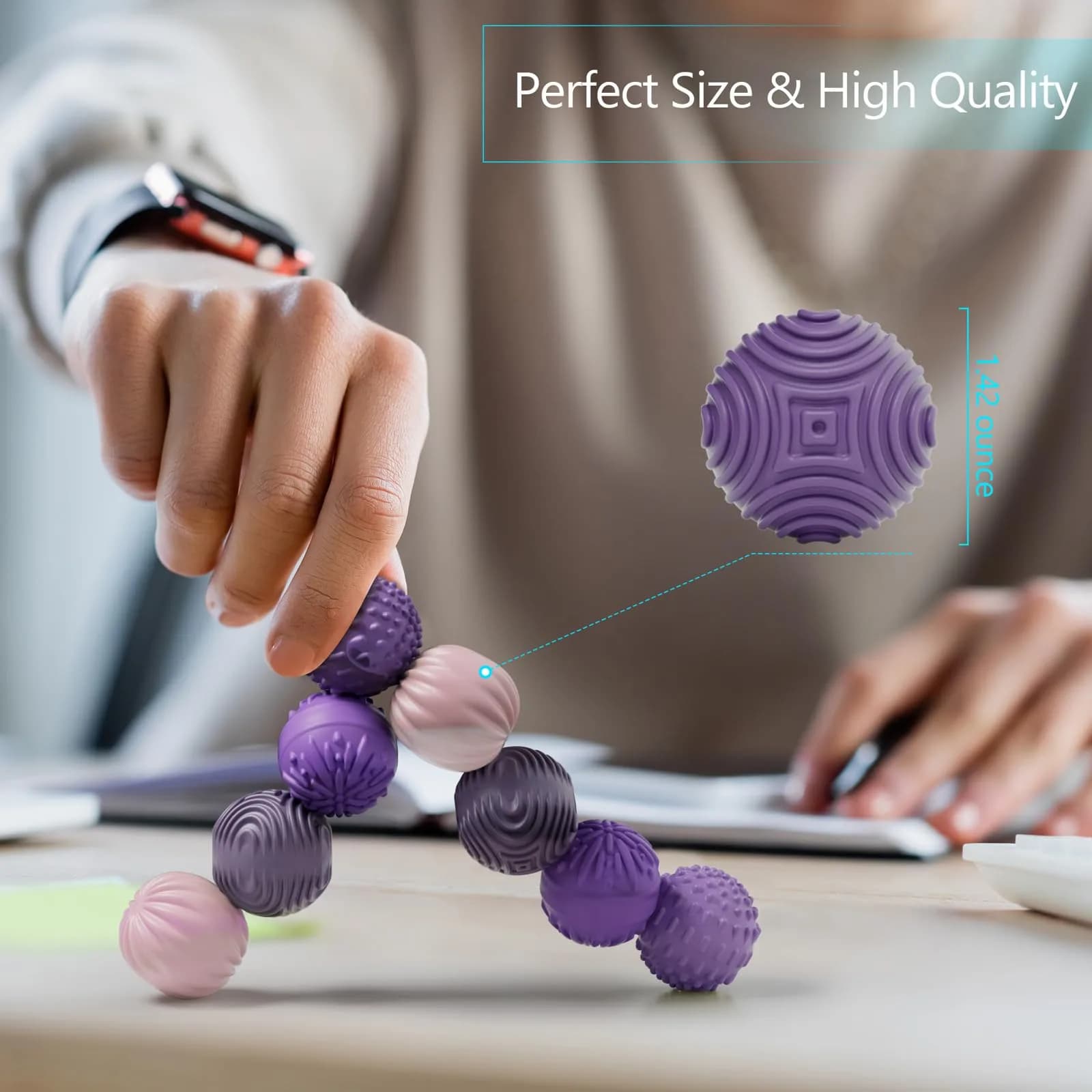 luckdoor Silicone Magnetic Balls Fidget Toys for Adults & Teens, 8PCS Lilac Purple | Sensory Stress Relief - view 5