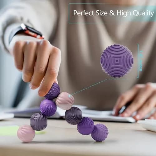 luckdoor Silicone Magnetic Balls Fidget Toys for Adults & Teens, 8PCS Lilac Purple | Sensory Stress Relief thumbnail 5