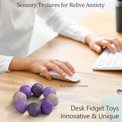 luckdoor Silicone Magnetic Balls Fidget Toys for Adults & Teens, 8PCS Lilac Purple | Sensory Stress Relief thumbnail 3