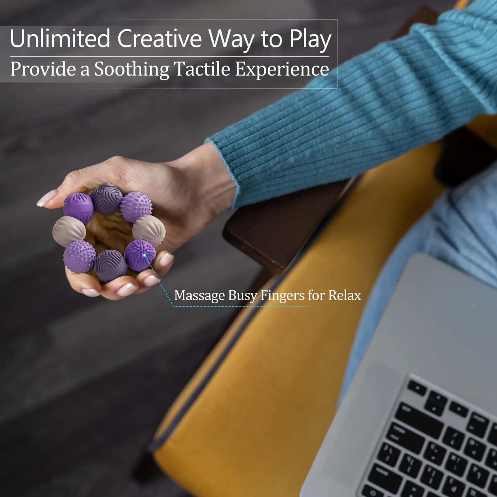 luckdoor Silicone Magnetic Balls Fidget Toys for Adults & Teens, 8PCS Lilac Purple | Sensory Stress Relief - view 4