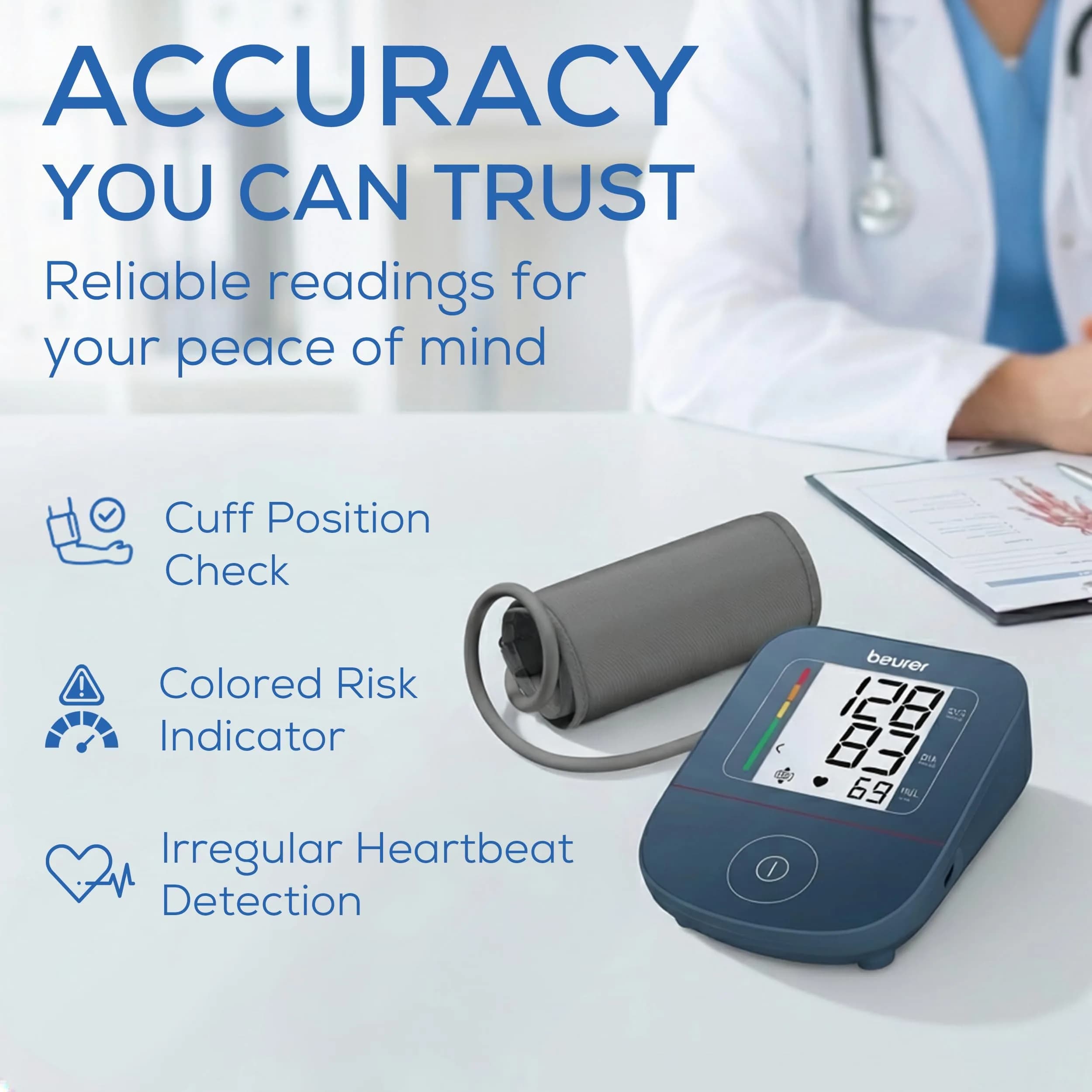 Beurer BM25 Upper Arm Blood Pressure Monitor with Arrhythmia Detection & App Tracking | 22 cm - 42 cm Cuff - view 2