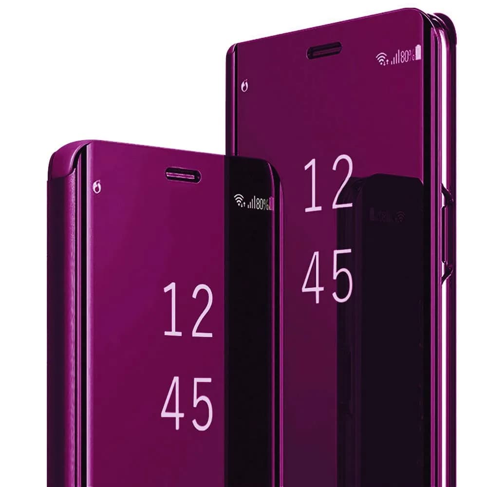 Gxmeuie Clear 5G Cellular Phone Case for Samsung Galaxy S23 Ultra | Flip Cover with Kickstand & Mirror — Burgundy / Galaxy A36