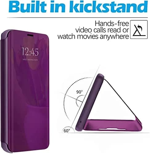 Gxmeuie Flip Mirror Case for Samsung Galaxy A36 5G (Burgundy) | Kickstand, PU Leather, Clear View thumbnail 4
