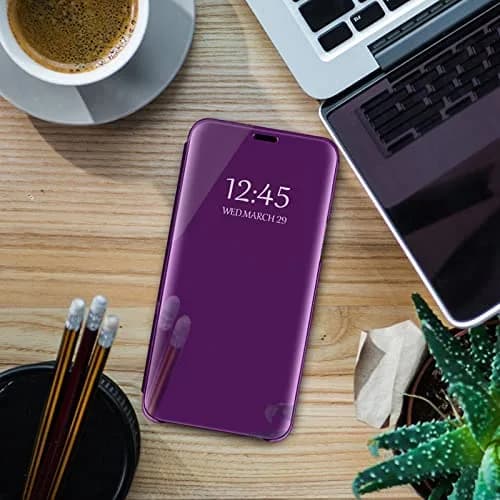 Gxmeuie Flip Mirror Case for Samsung Galaxy A36 5G (Burgundy) | Kickstand, PU Leather, Clear View thumbnail 7