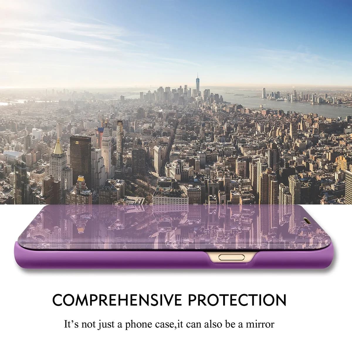 Gxmeuie Flip Mirror Case for Samsung Galaxy A36 5G (Burgundy) | Kickstand, PU Leather, Clear View thumbnail 2