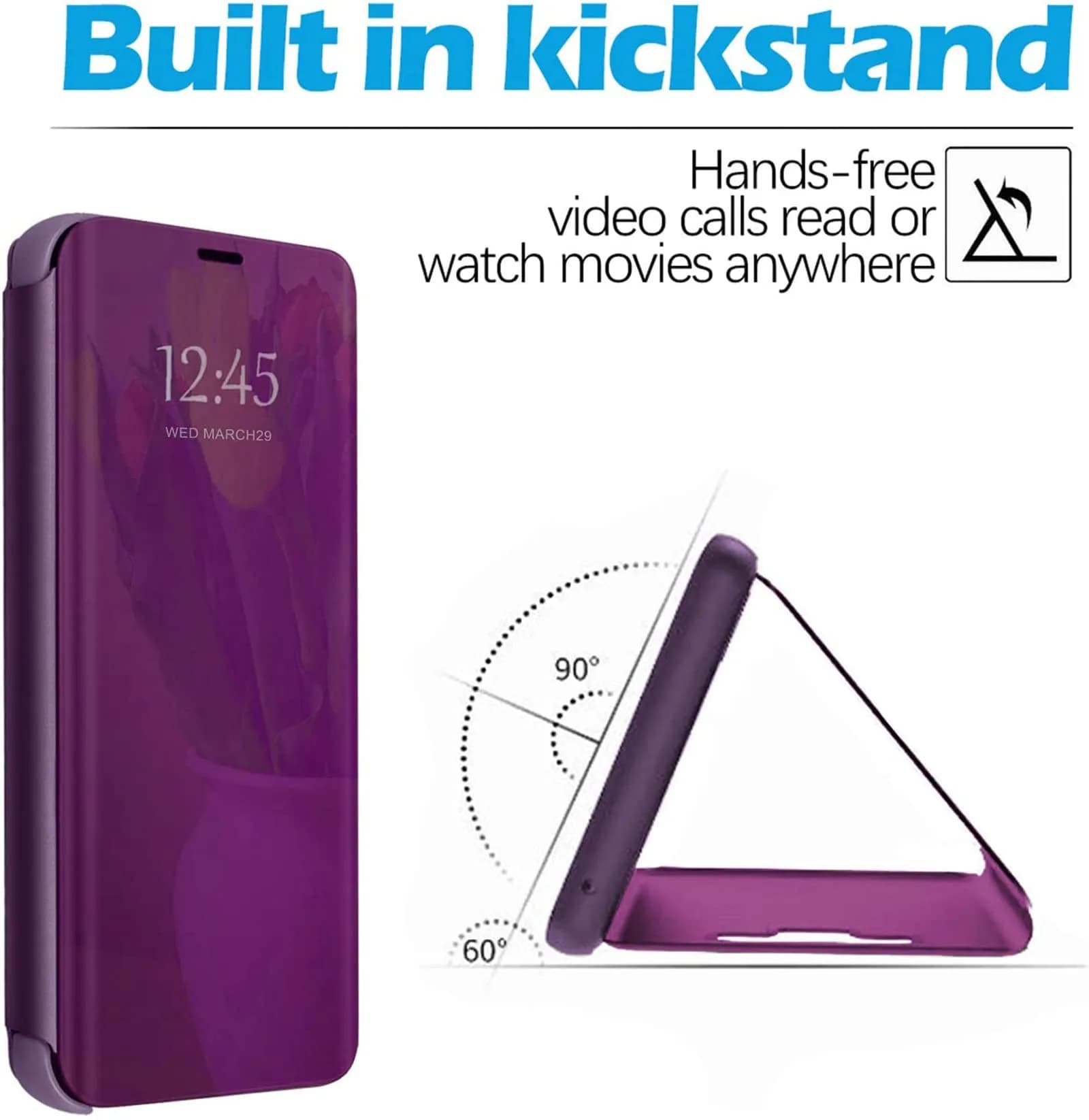 Gxmeuie Flip Mirror Case for Samsung Galaxy A36 5G (Burgundy) | Kickstand, PU Leather, Clear View thumbnail 4