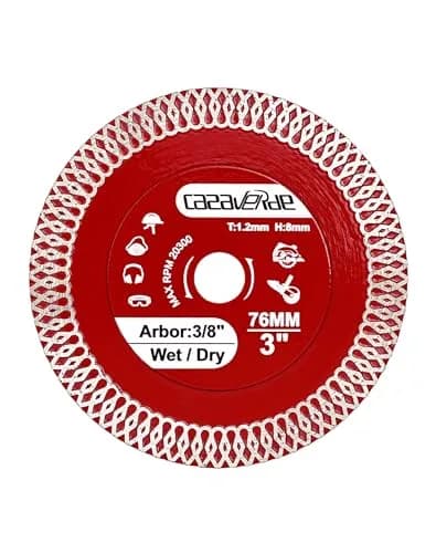 Casaverde 3" Diamond Blade with 3/8" Arbor, 2-Piece Set | Precision Cutting for Ceramic & Stone Tile thumbnail 1