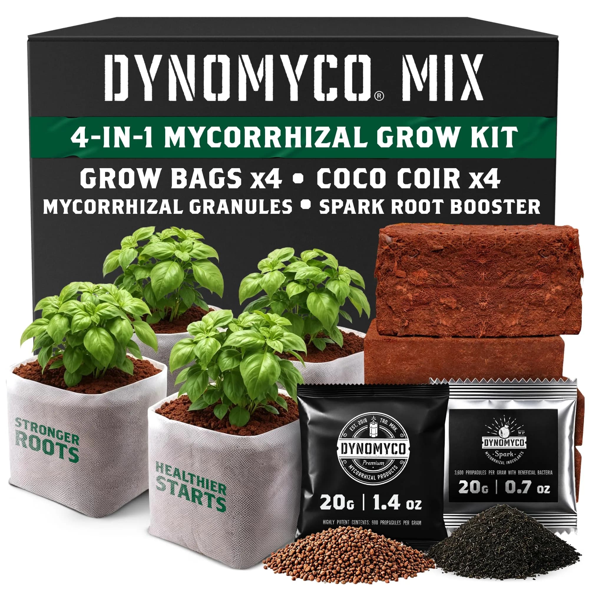 DYNOMYCO Mycorrhizal Fungi Inoculant 340g | Boosts Root Growth & Harvests — Up to 4 Plants / Mycorrhizal Grow Kit