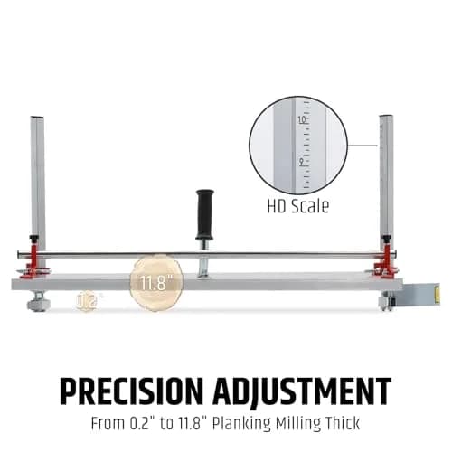 WOODSTARTER 36 Inch Portable Chainsaw Mill | Heavy-Duty Aluminum & Stainless Steel, Suitable for 14–36 Inch Chainsaws thumbnail 5
