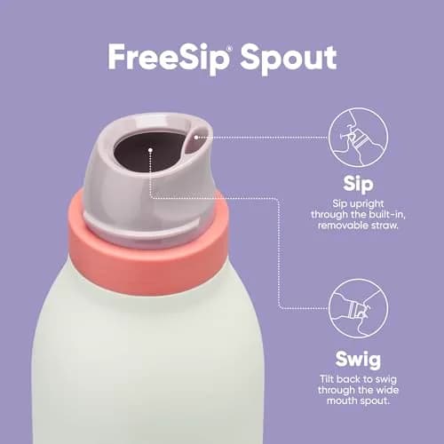 Owala FreeSip Twist Stainless Steel Water Bottle 18 oz Minty Horizons | Double-Walled Insulated Sipper Bottle thumbnail 4