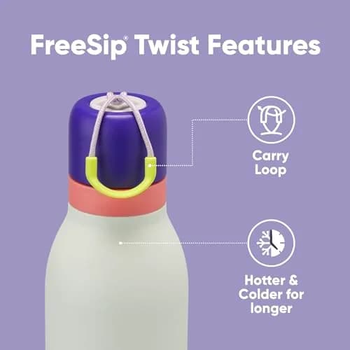 Owala FreeSip Twist Stainless Steel Water Bottle 18 oz Minty Horizons | Double-Walled Insulated Sipper Bottle thumbnail 2