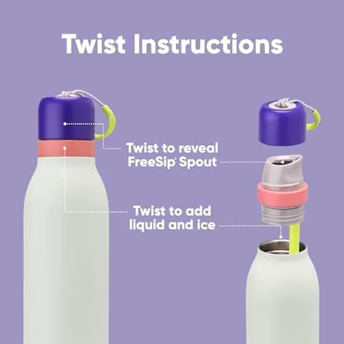 Owala FreeSip Twist Stainless Steel Water Bottle 18 oz Minty Horizons | Double-Walled Insulated Sipper Bottle thumbnail 3