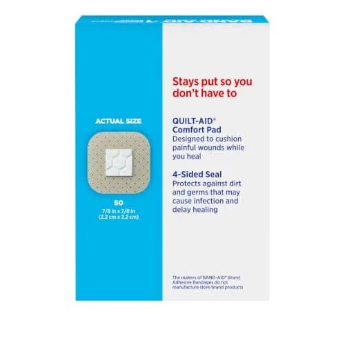 BAND-AID Brand Sheer Spot Square Adhesive Bandages 50 Count | Sterile Wound Care for Minor Cuts & Burns thumbnail 6