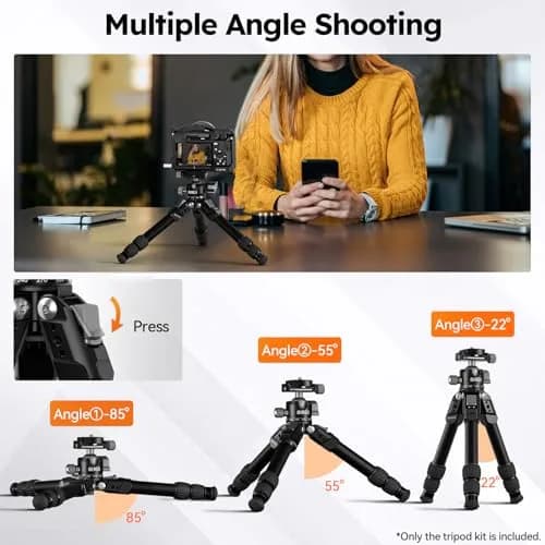 Sirui AM-203S+G0 Aluminum Desktop Tripod with Ball Head | 15kg (33lbs) Load Capacity, 42.5cm (16.7") Max Height thumbnail 6