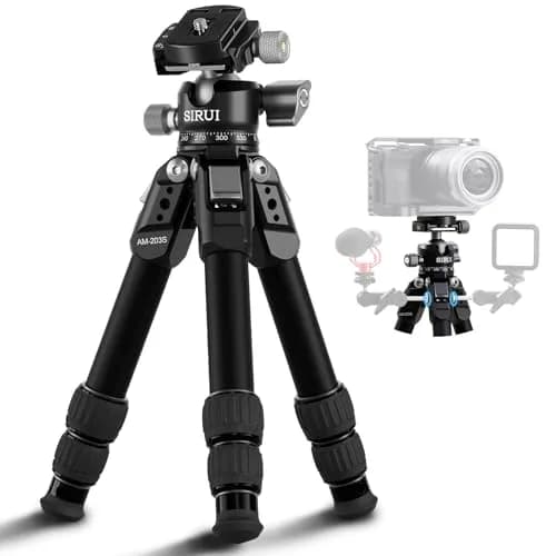 Sirui AM-203S+G0 Aluminum Desktop Tripod with Ball Head | 15kg (33lbs) Load Capacity, 42.5cm (16.7") Max Height thumbnail 1