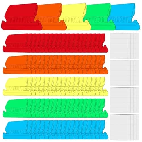 Selizo Hanging File Folder Tabs & Inserts 2" Wide, Multicolor | 100 Sets for Easy Organization thumbnail 1