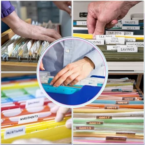 Selizo Hanging File Folder Tabs & Inserts 2" Wide, Multicolor | 100 Sets for Easy Organization thumbnail 7