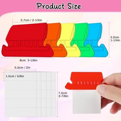 Selizo Hanging File Folder Tabs & Inserts 2" Wide, Multicolor | 100 Sets for Easy Organization thumbnail 3