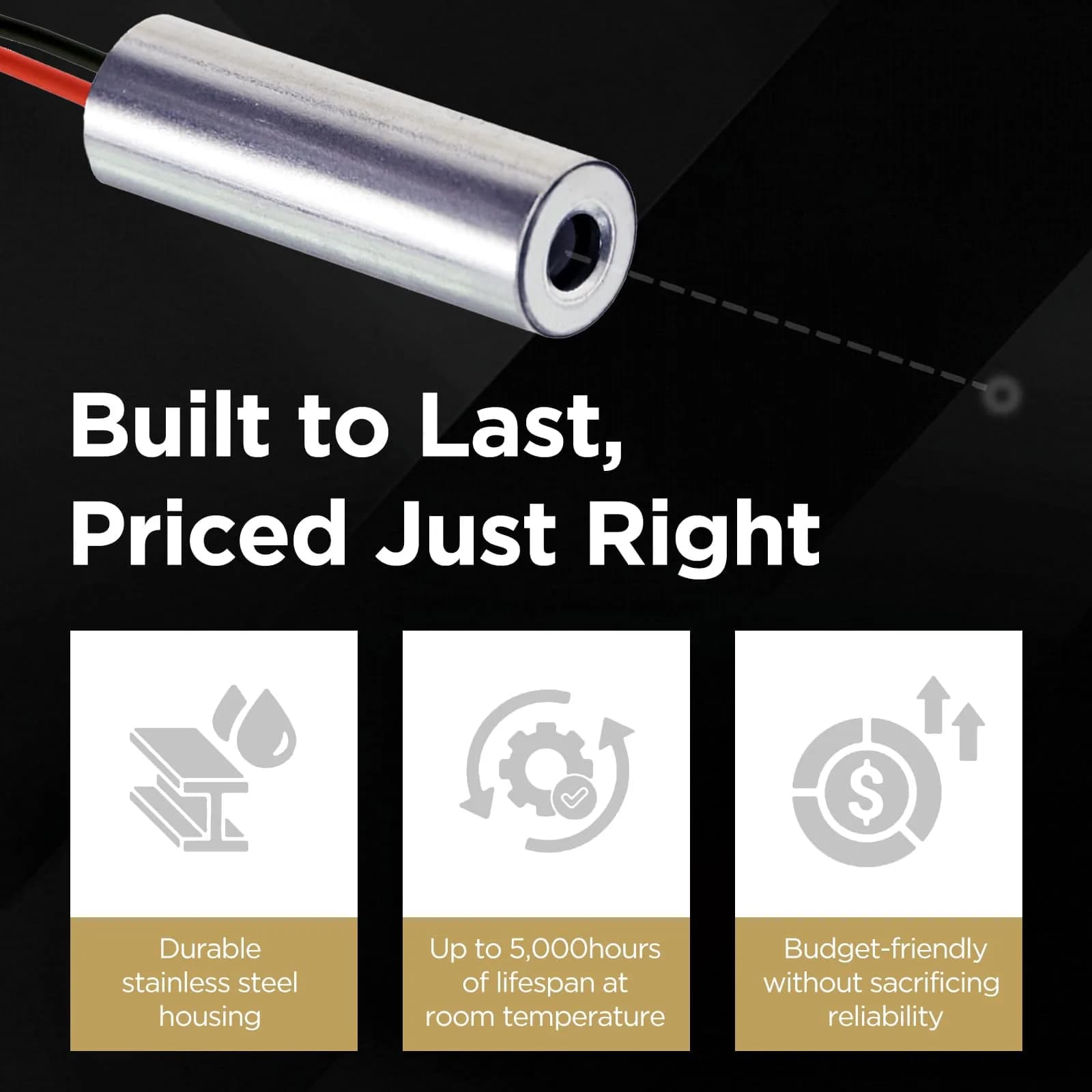 Quarton IR Dot Laser Module 940nm Class 1 1.1mW 7x21mm | Precision Beam for Stealth Sensing - view 5