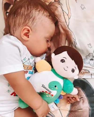 OUOZZZ 10" Soft Baby Boy Doll Set with Accessories | Educational & Interactive Plush Toy thumbnail 5