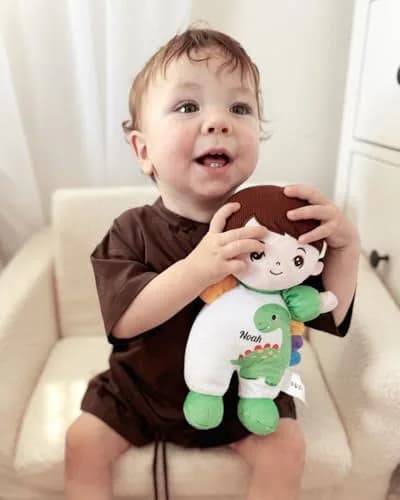 OUOZZZ 10" Soft Baby Boy Doll Set with Accessories | Educational & Interactive Plush Toy thumbnail 6