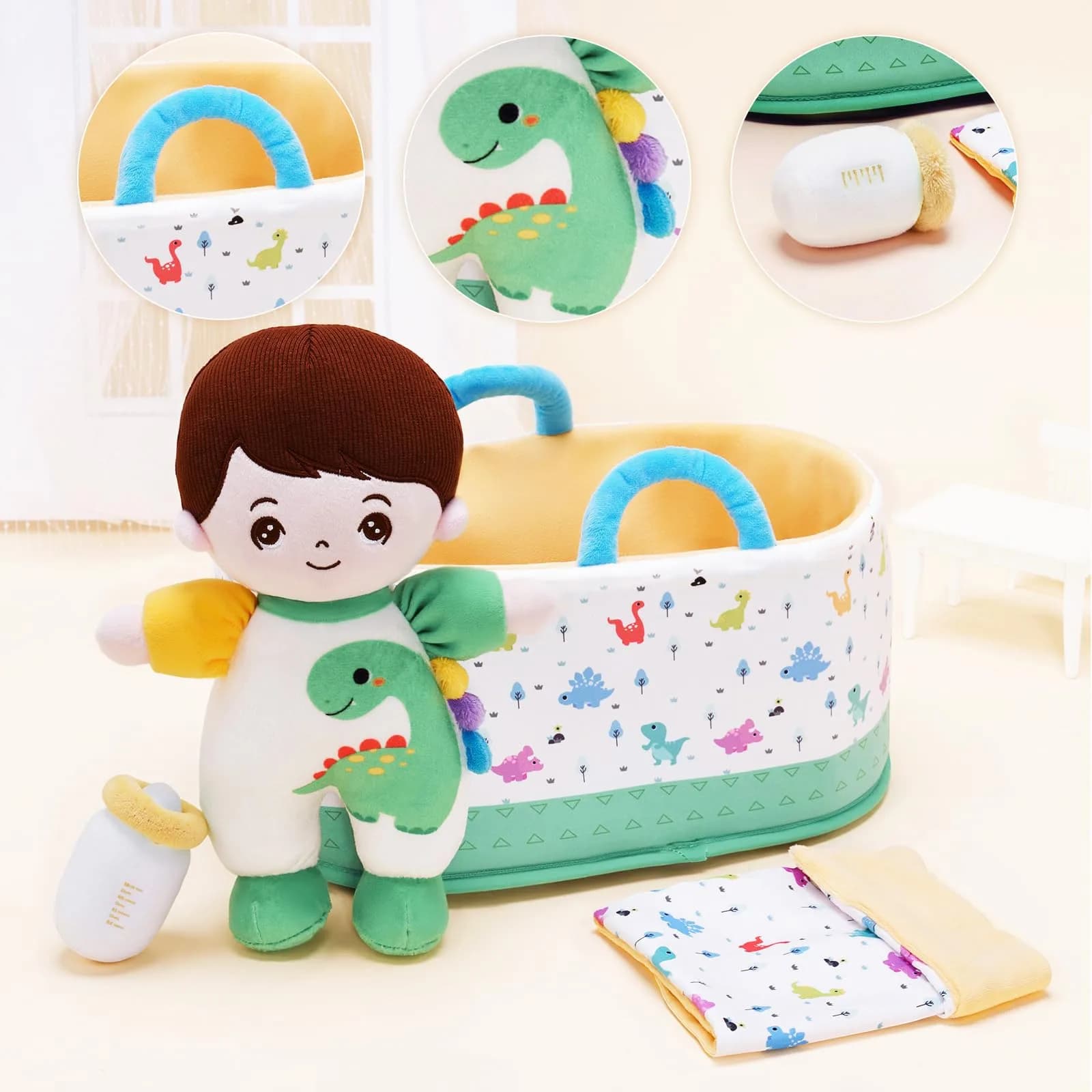 OUOZZZ 10" Soft Baby Boy Doll Set with Accessories | Educational & Interactive Plush Toy - view 3