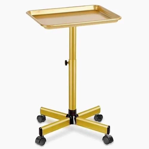 lailelaodi Utility Cart on Wheels Adjustable Height Gold | Salon & Spa Storage thumbnail 1
