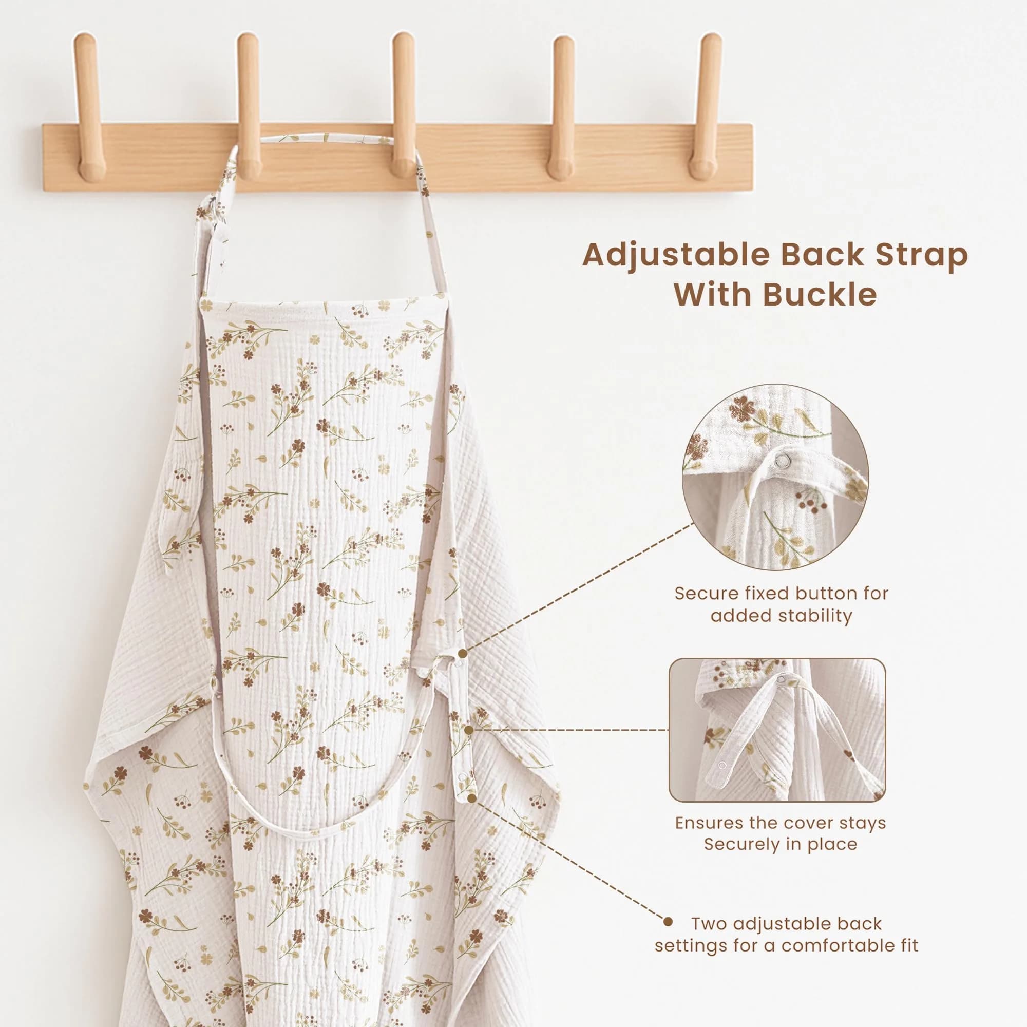 Konssy 2-Pack Muslin Nursing Cover Up with Rigid Hoop | 100% Cotton, Breathable, Adjustable Fit - view 4