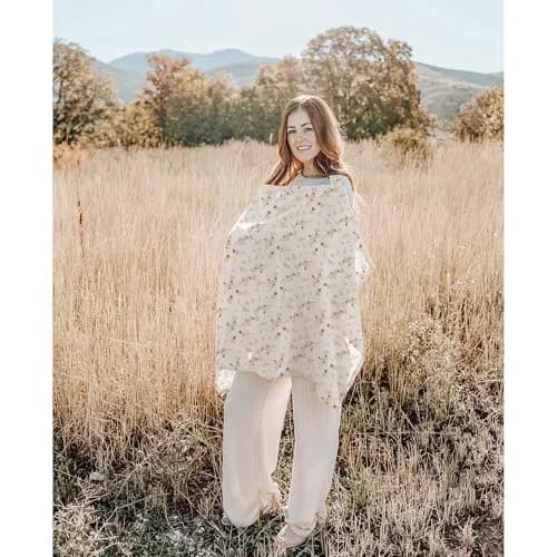 Konssy 2-Pack Muslin Nursing Cover Up with Rigid Hoop | 100% Cotton, Breathable, Adjustable Fit thumbnail 7