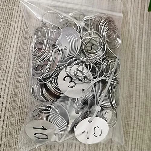 Wzttdm Stainless Steel Numbered Tags, Round Metal Key Tags with Rings (1-50) | Durable, Corrosion-Resistant thumbnail 6