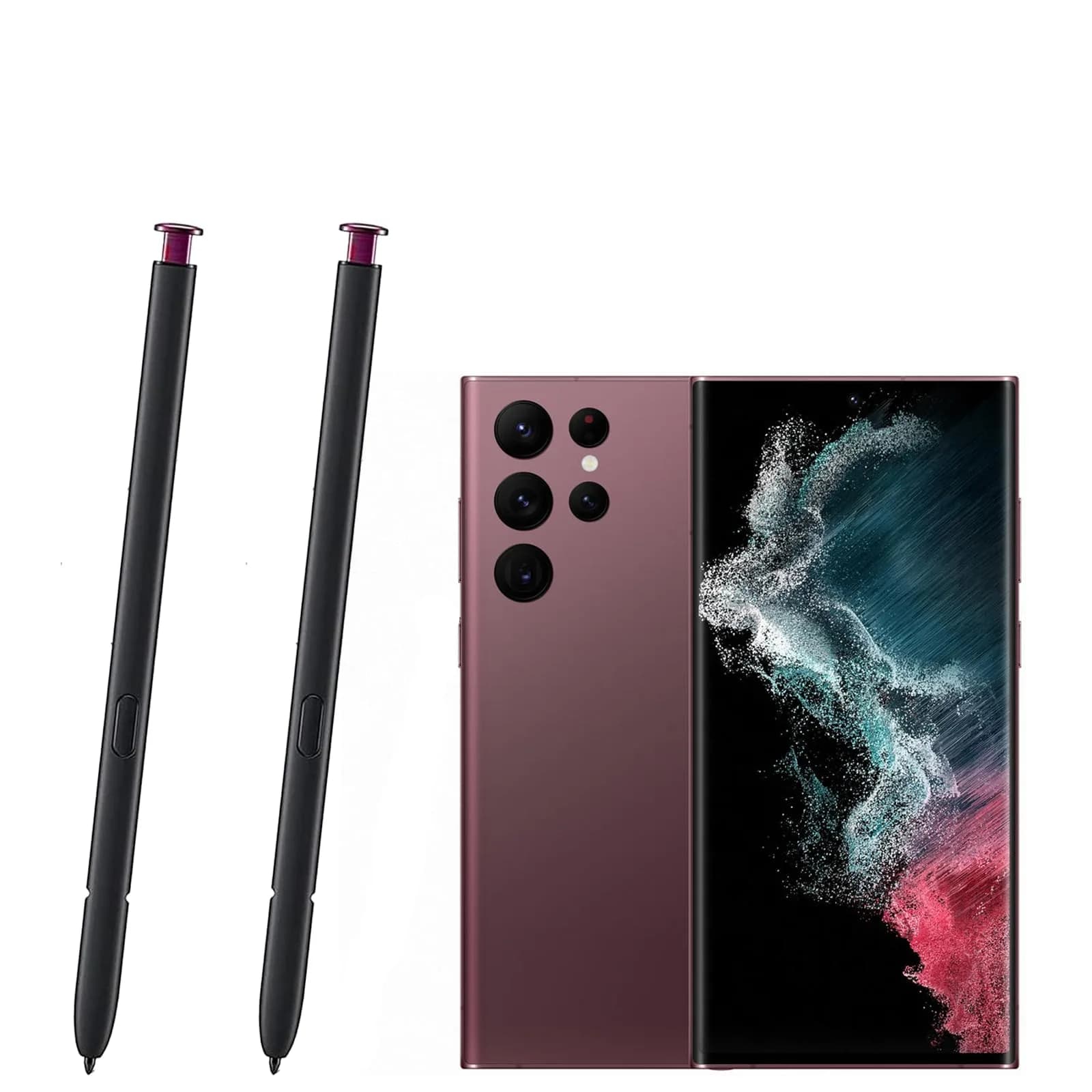 Alovexiong Replacement S Pen for Samsung Galaxy S22 Ultra 5G SM-S908 (2-Pack, Green) | Precise Control for Note-Taking & Sketching — Burgundy