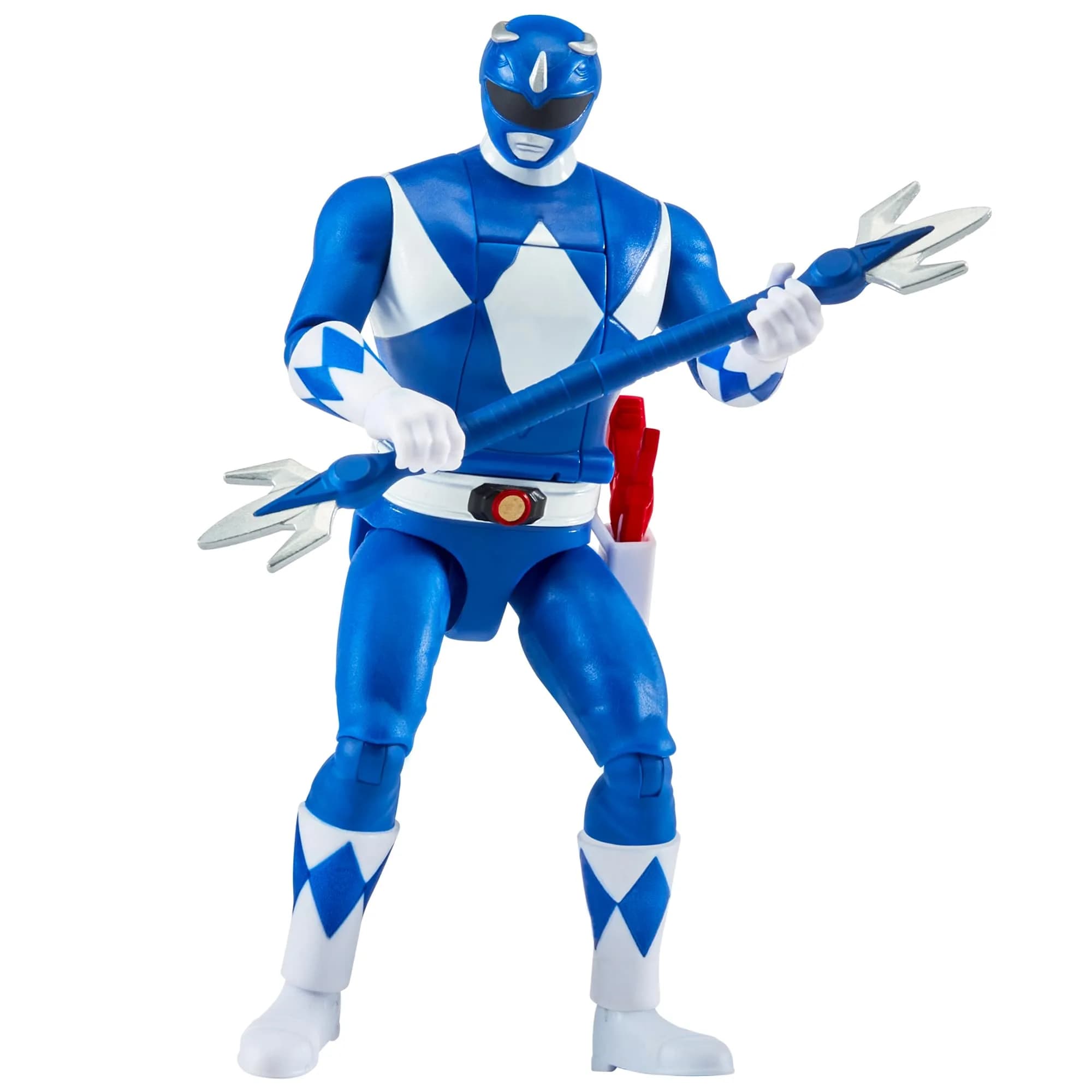Power Rangers Mighty Morphin Re-Ignition Action Figure 9 inches | Auto-Morph Blue Ranger with Accessories — Blue