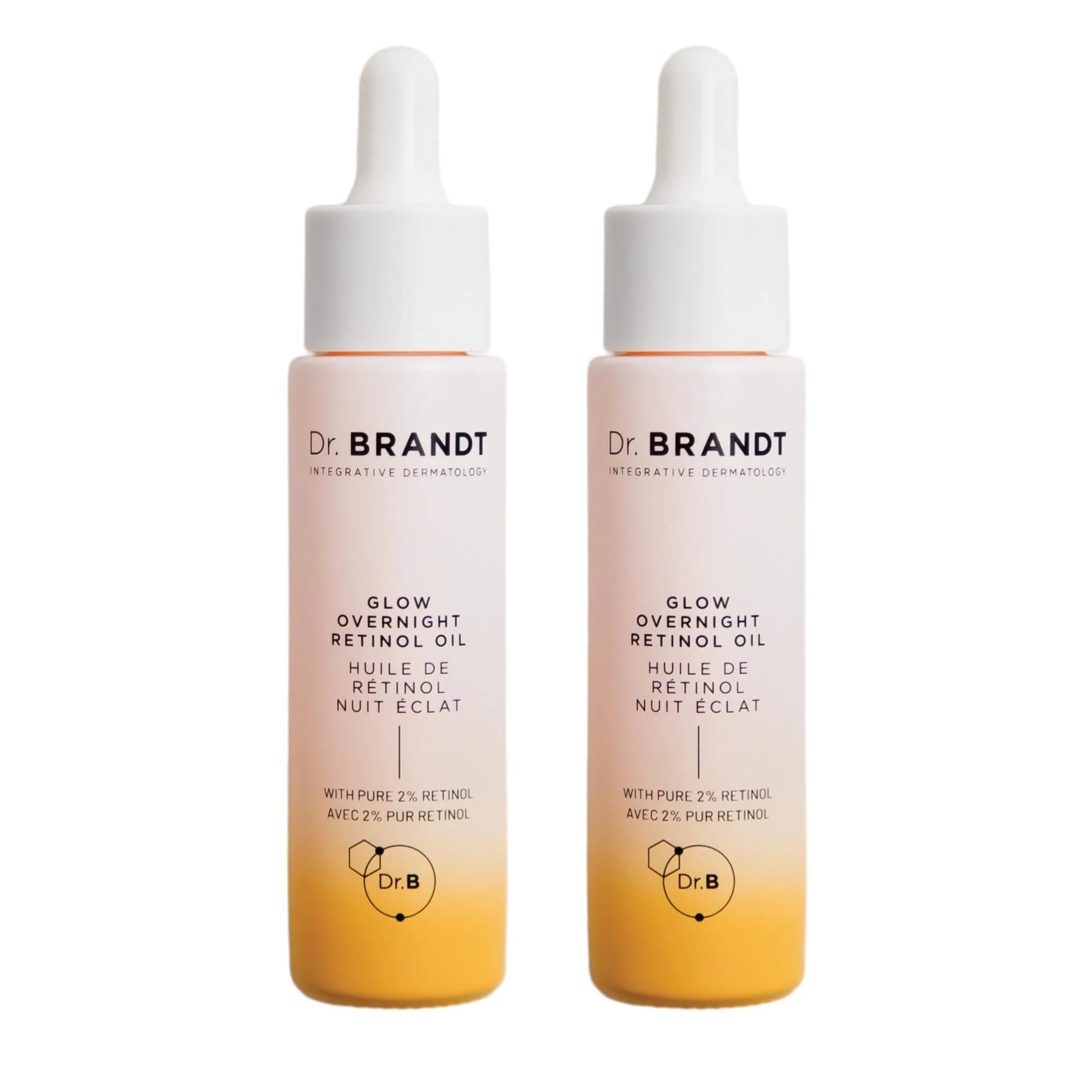 Dr. Brandt Bright This Way Glow Overnight Retinol Oil - 2 x 30ml | Nourishing Night Skin Renewal