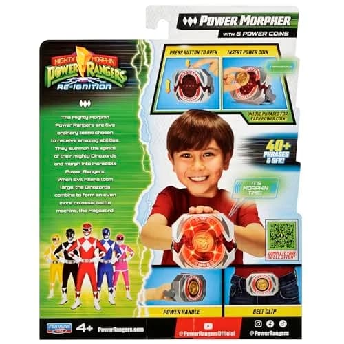 Power Rangers Mighty Morphin Re-Ignition Power Morpher Role Play with 5 Power Coins | Plays Sounds & Phrases thumbnail 7