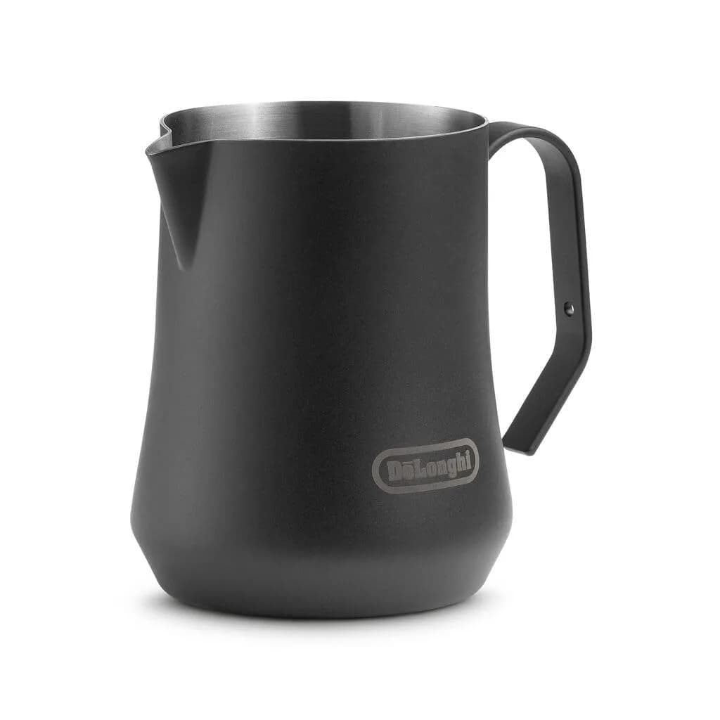 De'Longhi Matte Black Stainless Steel Milk Frothing Pitcher 500ml (17 oz) | Perfect Pour Control for Latte Art